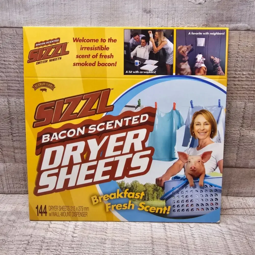 Prank Gift Wrap Box Hickmann Farms Sizzl Bacon Scented Dryer Sheets Set of Two